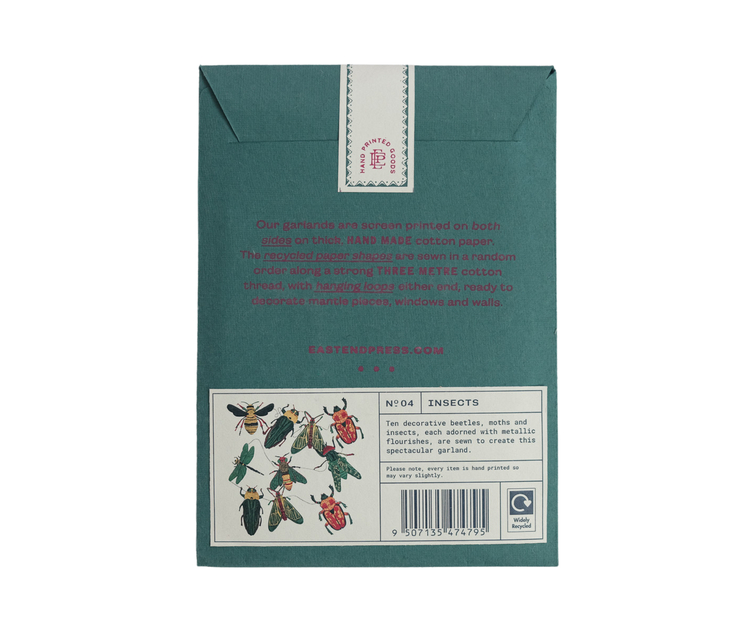 Insekten genähte Girlande