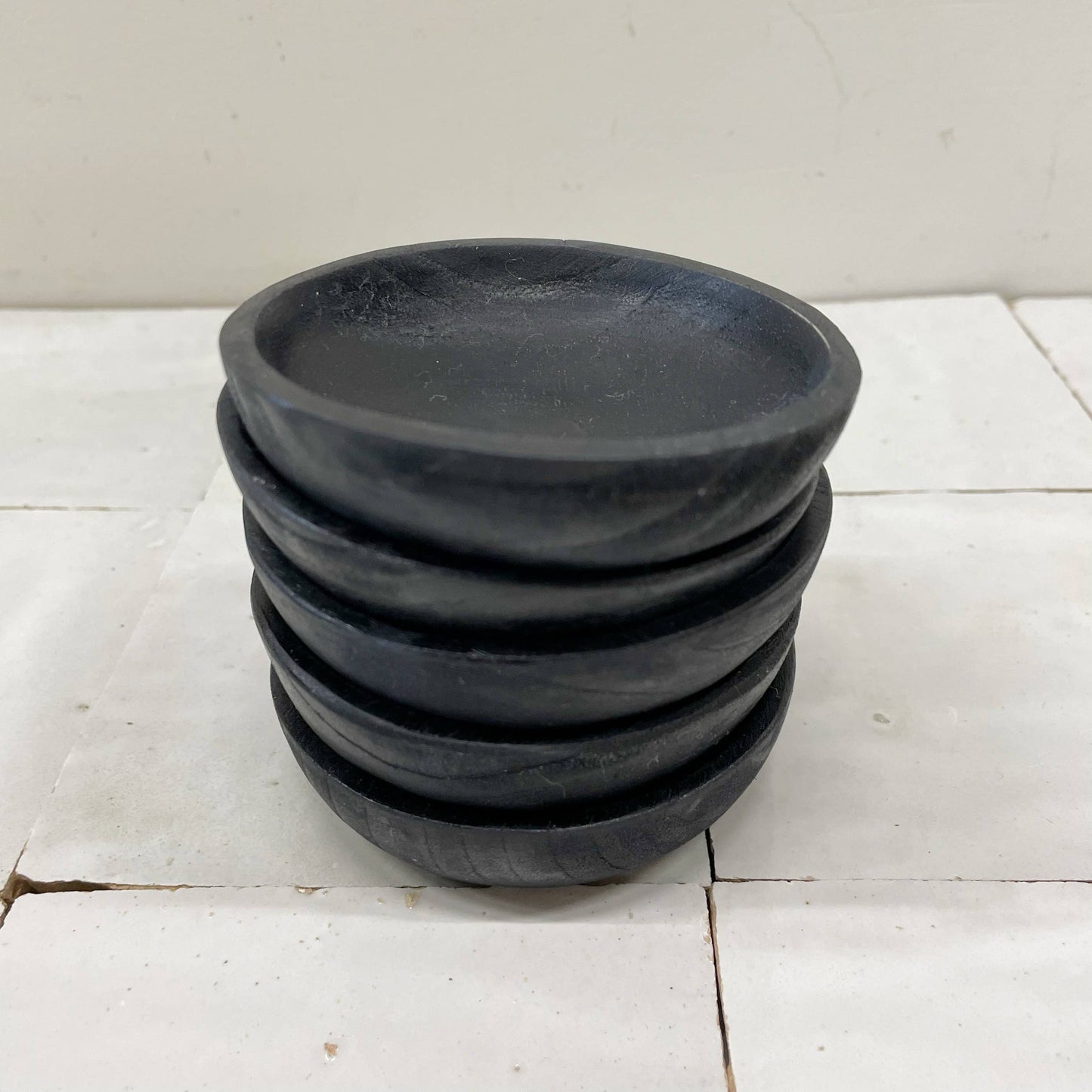 Schale aus schwarzem Teakholz, 8 cm