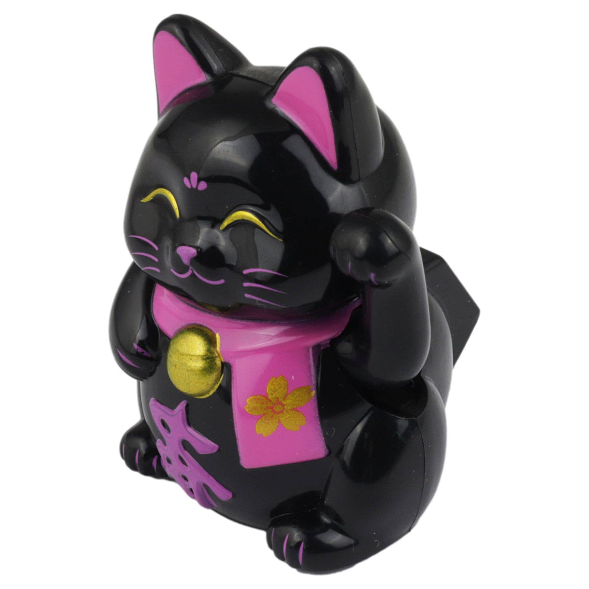 Glückskatze Mini Maneki-neko Wohlbefinden schwarz Solar 5cm
