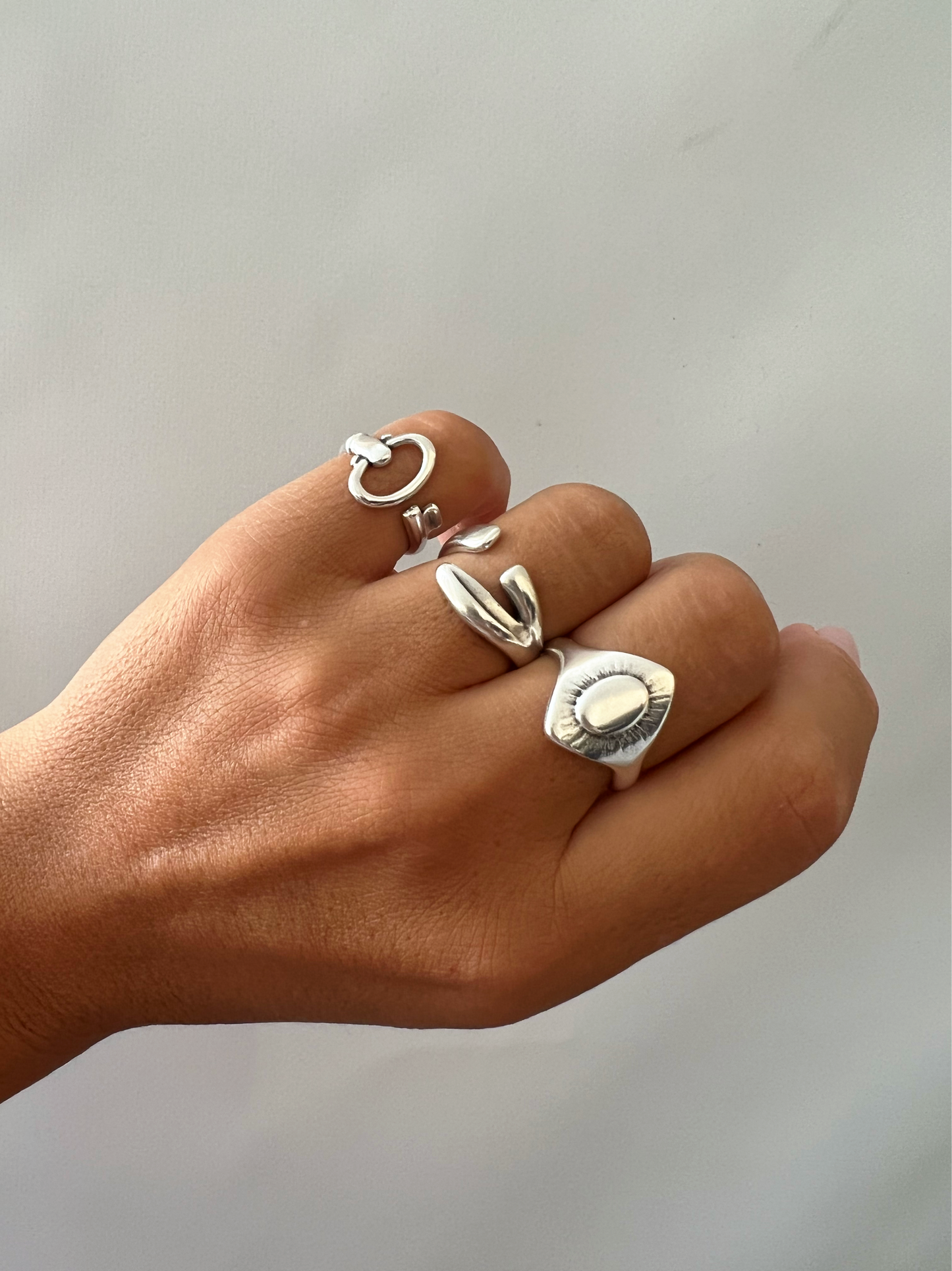 Statement-Ring Silber, handgefertigter ethnischer Ring: Rhombus Ring