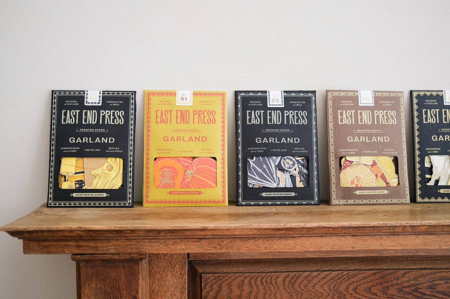 Genähte Girlande mit Pilzen