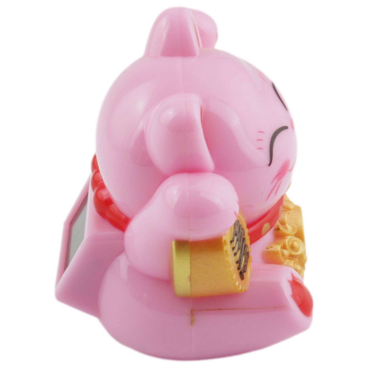 Glückskatze Mini Maneki-neko Freude rosa Solar 5cm Lucky