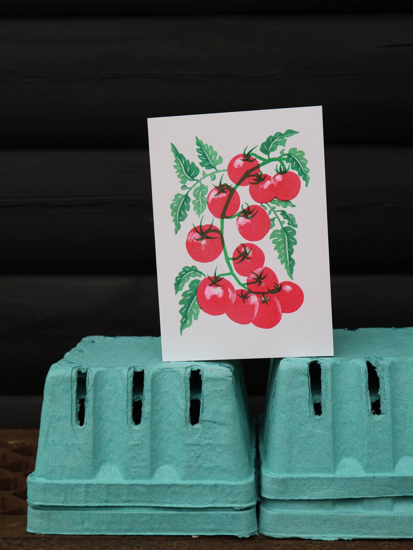 Grußkarte aus der Serie "Grow" (frei übersetzt "Garteln") mit Tomaten