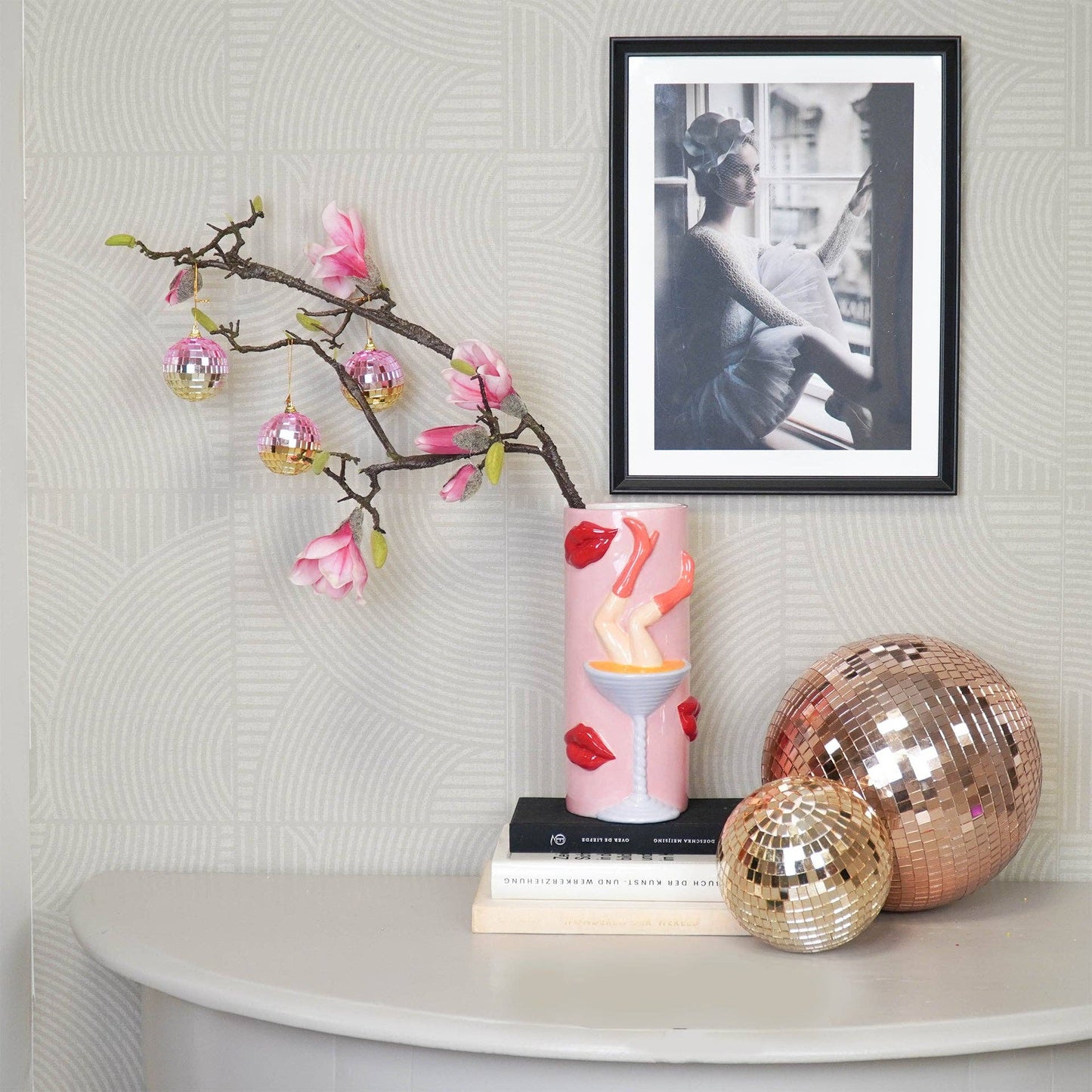 Weihnachtsbaumbehang - Weihnachtshänger - Discokugel - Pink/Gold