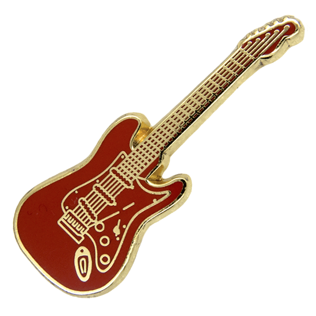 Gitarre Pin Rot & Gold