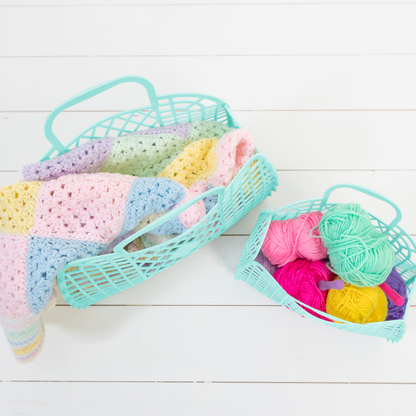 Sun Jellies Retro Basket Jelly Bag – Groß: Jelly Mint Green