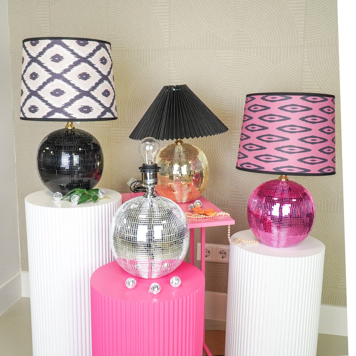 Lampe - Discokugel - Glas - Schwarz - 20x20x20cm